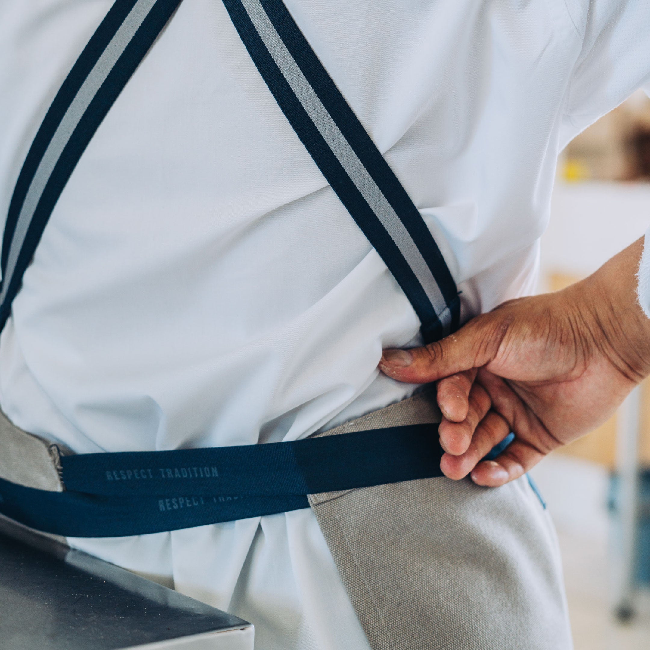 Bridgerton Grey Apron