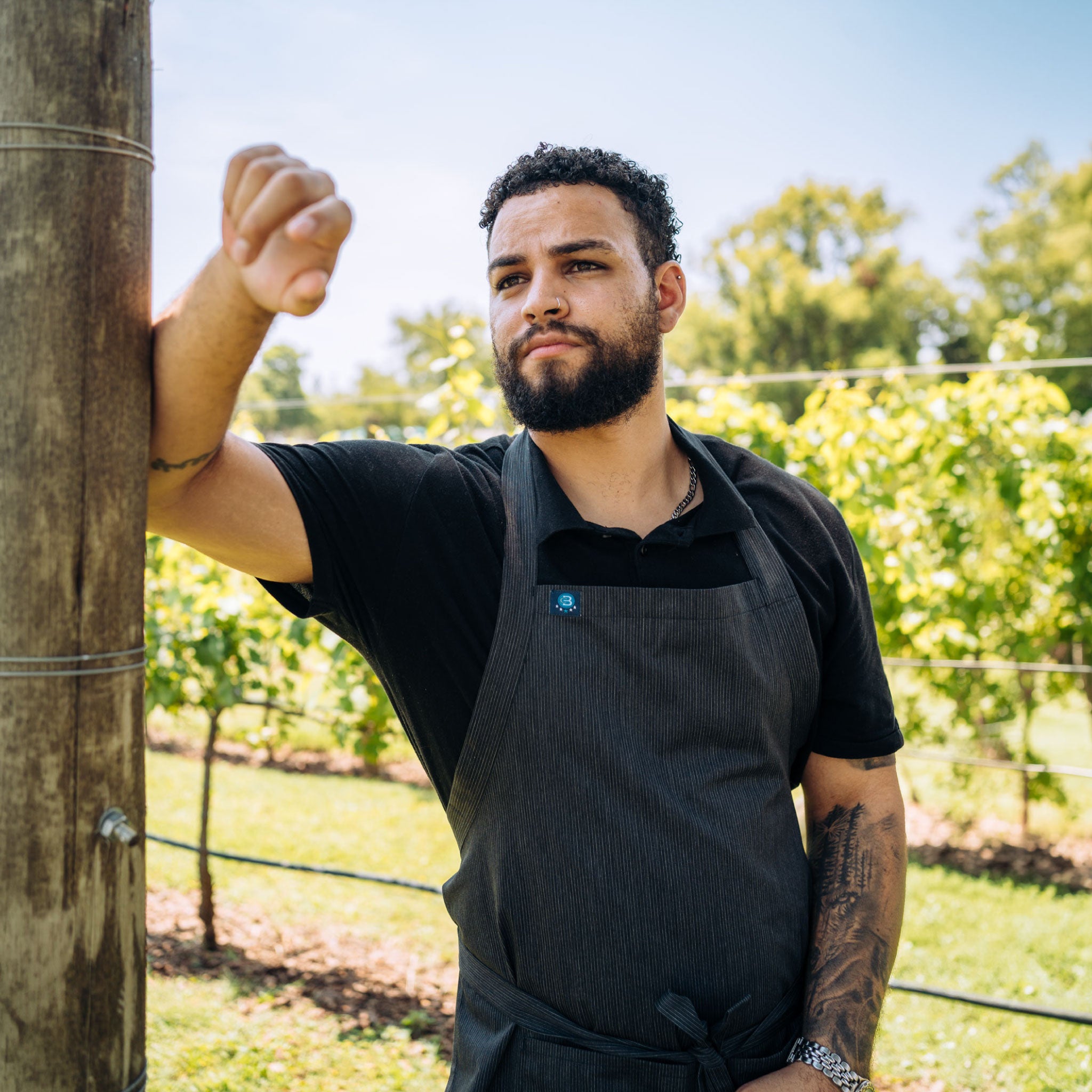 Bib Apron - Pin Stripe