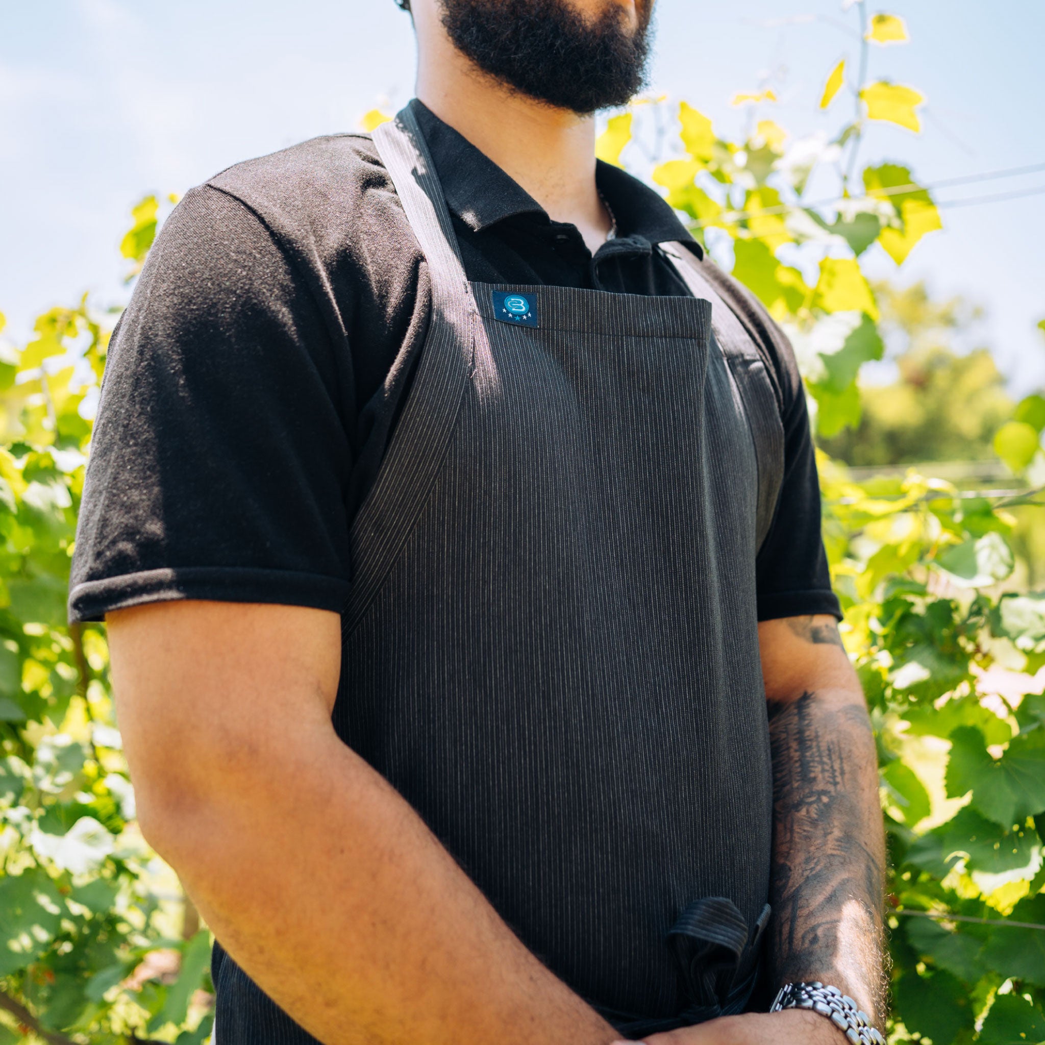 Bib Apron - Pin Stripe