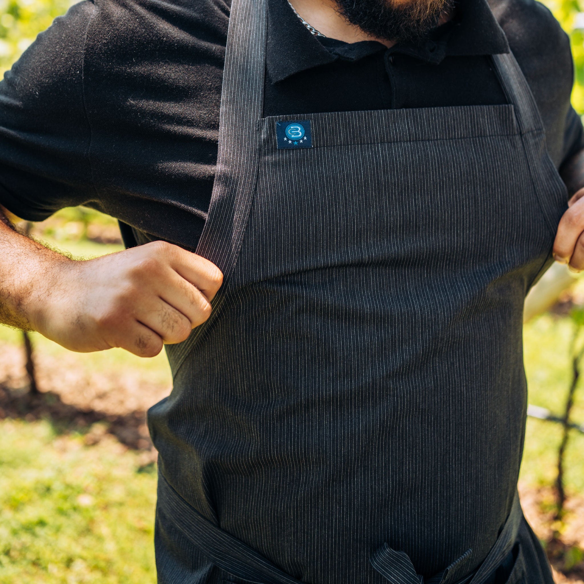 Bib Apron - Pin Stripe