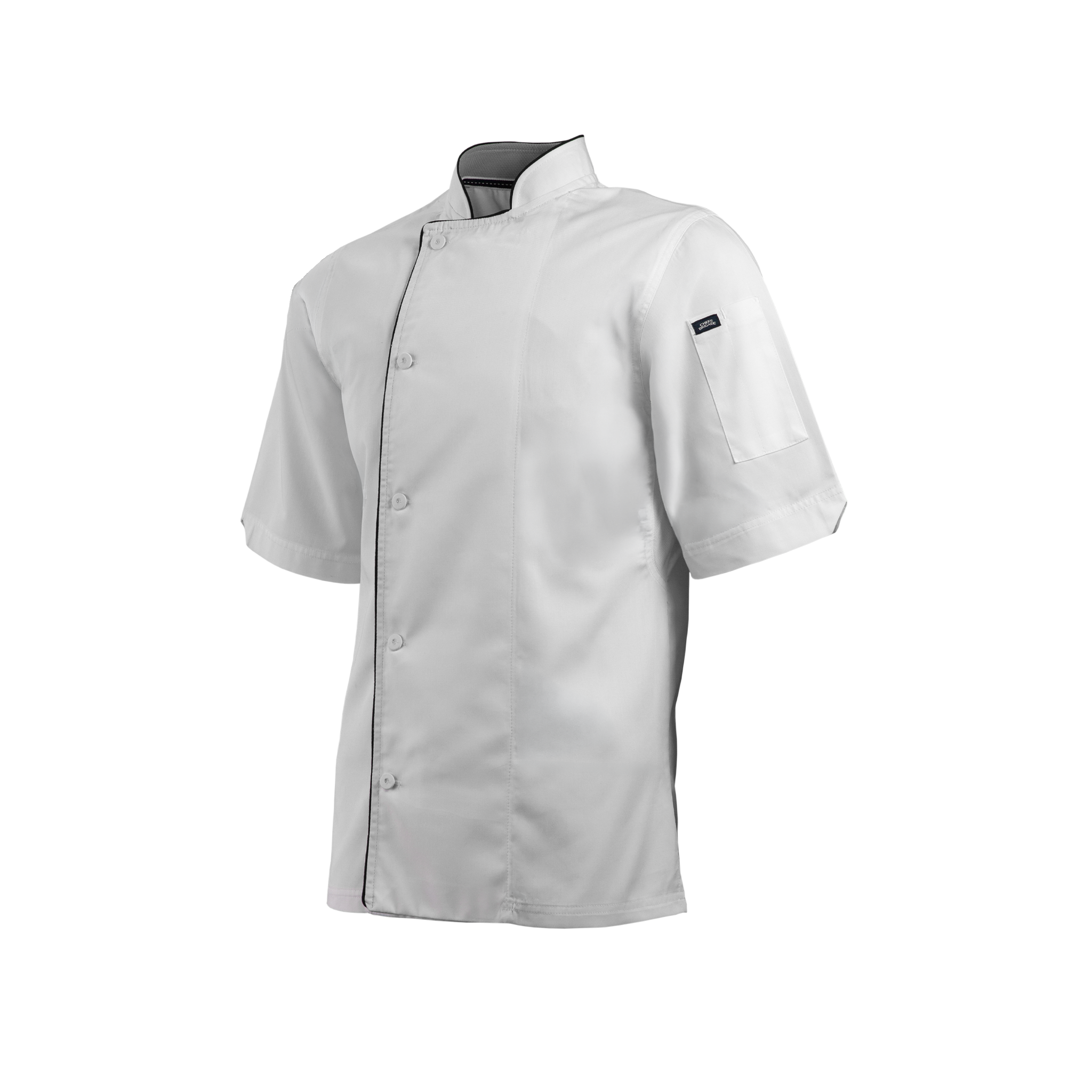 White chef's jacket on a white background