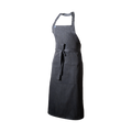 Black pinstriped bib apron