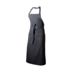 Black pinstriped bib apron