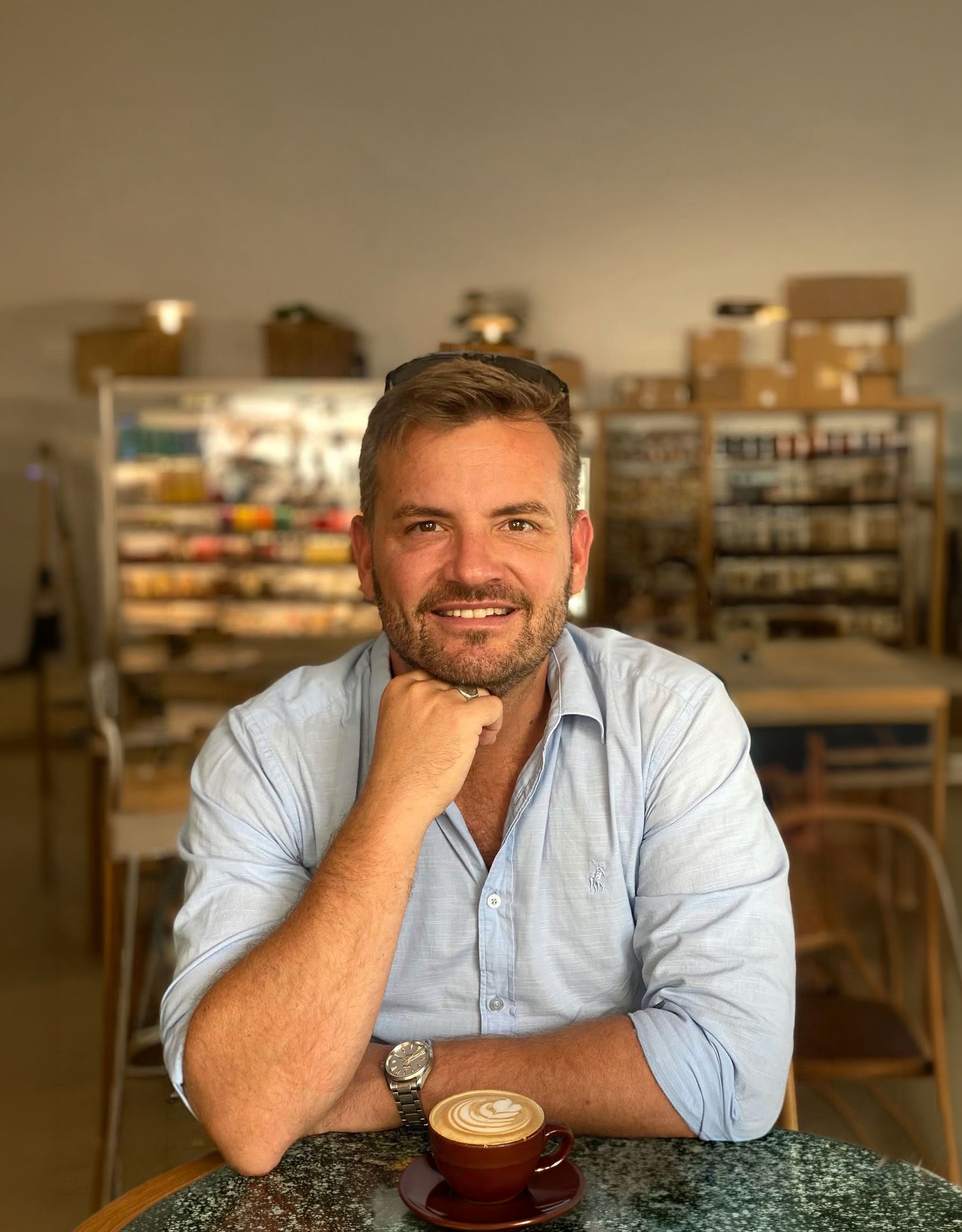 Man sitting with a coffee