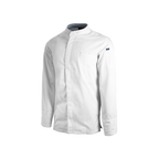 White jacket with a gray collar on a white background