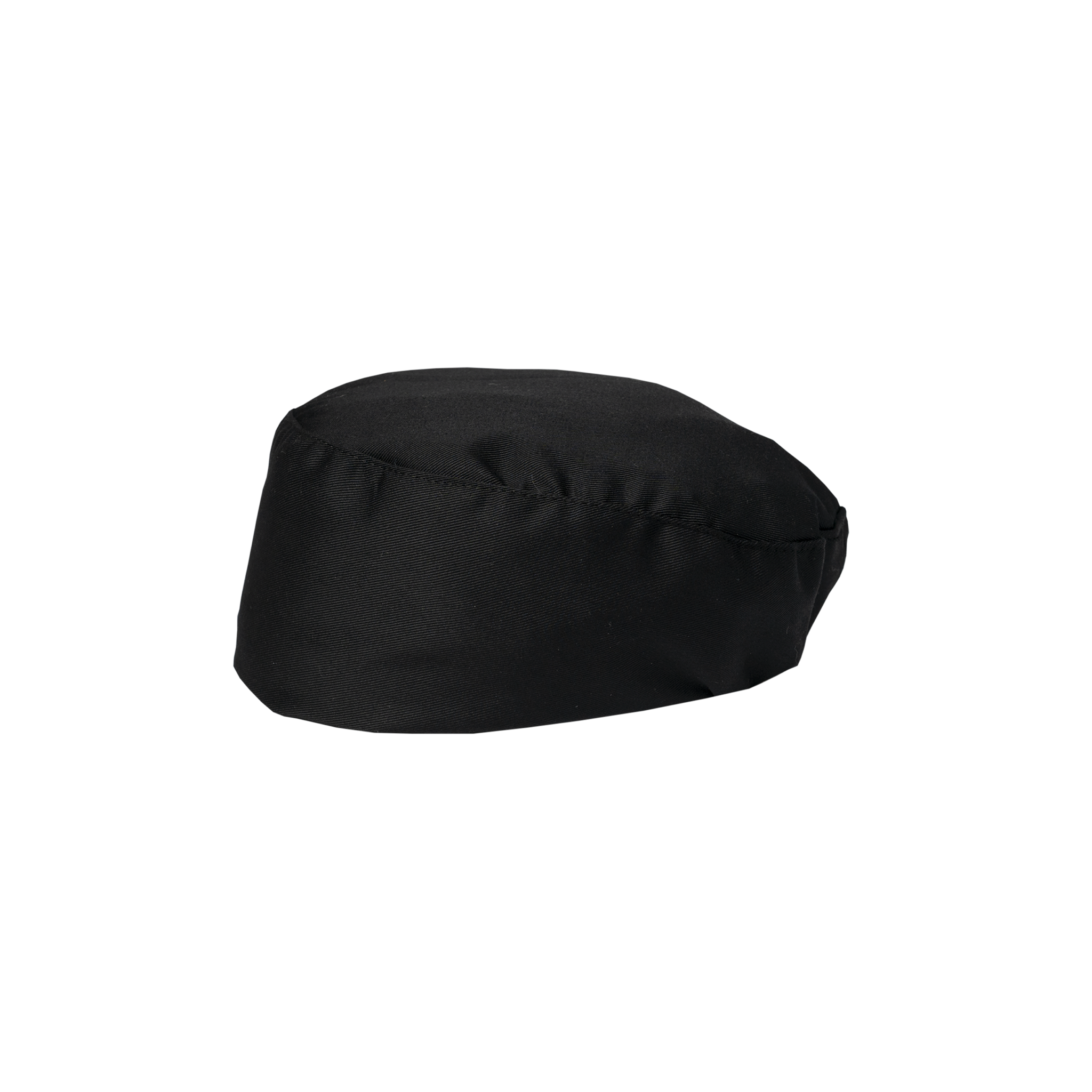 Black chef's hat on a white background
