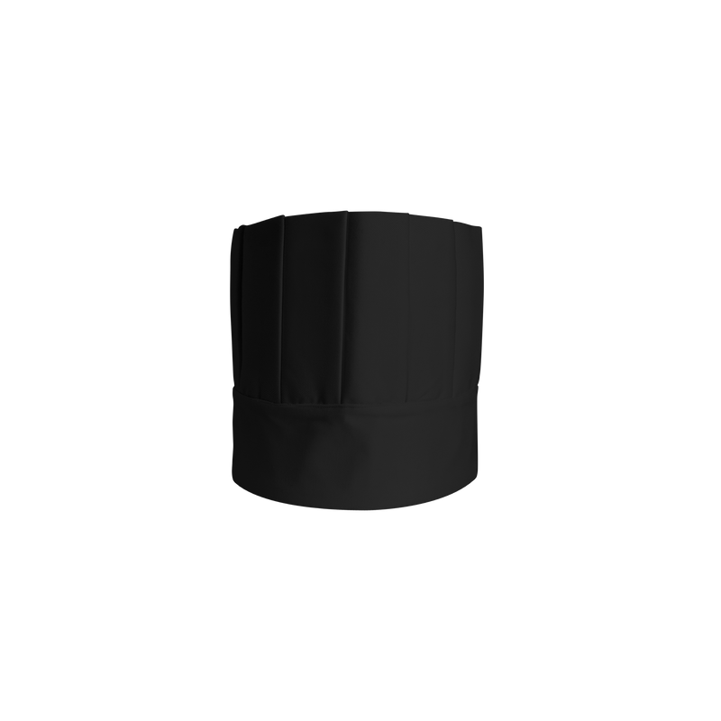 Black chef's hat on a white background