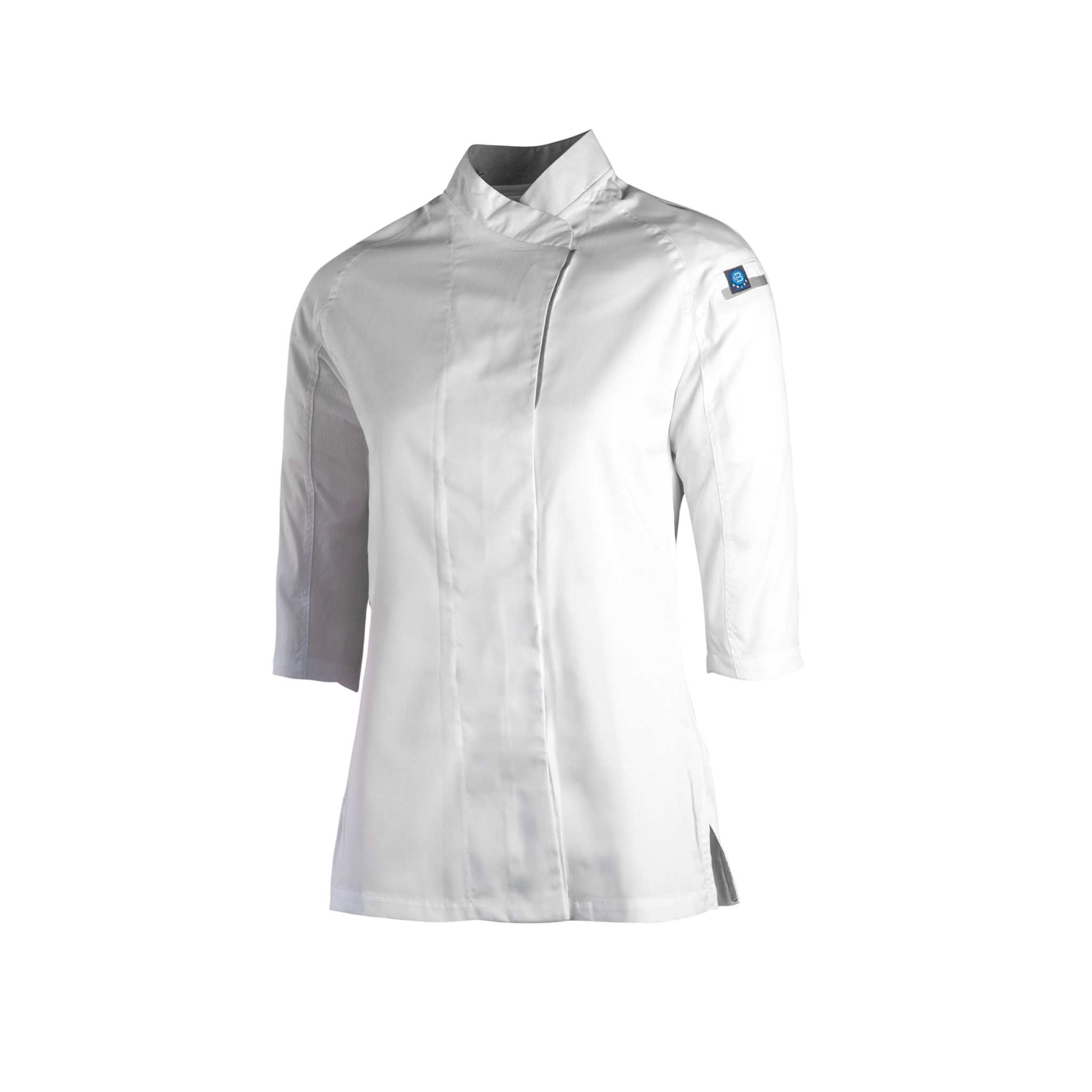 White chef's jacket on a white background