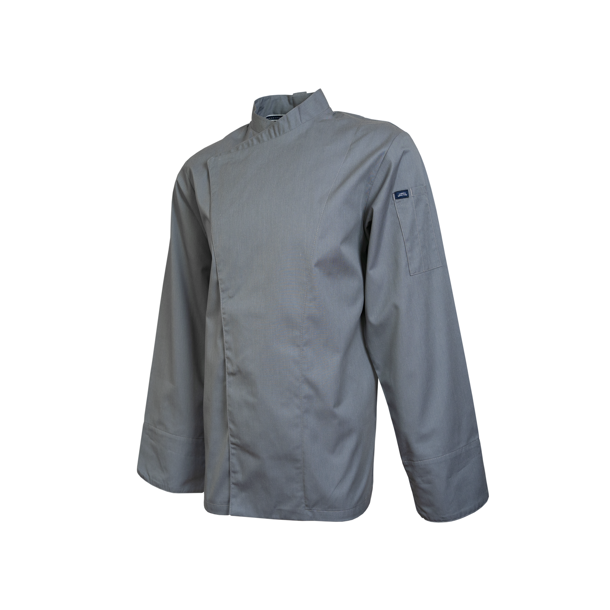 Gray chef's jacket on a white background