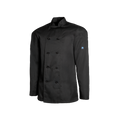 Black chef's coat on a white background