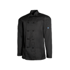 Black chef's coat on a white background