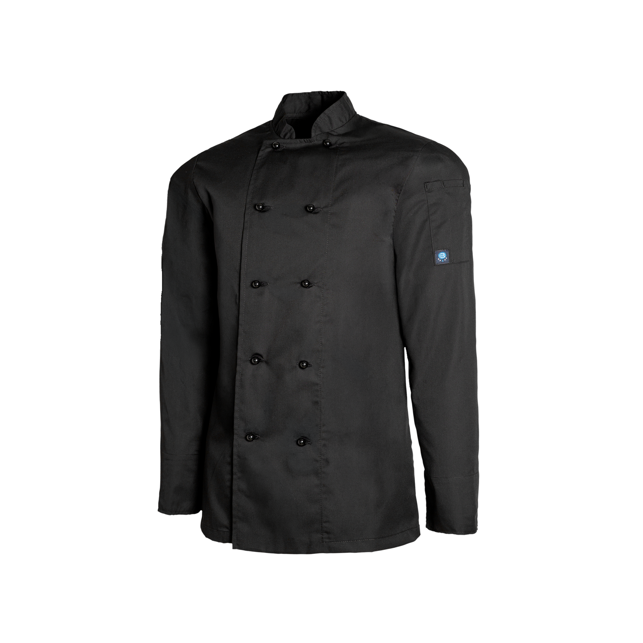 Black chef's coat on a white background