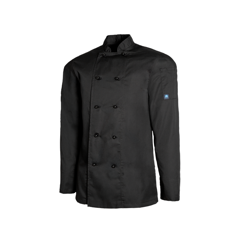 Black chef's coat on a white background