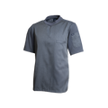 Gray short-sleeve shirt with a pocket on a white background