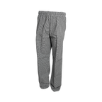 Black and white checkered pants on a white background