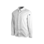 White dress shirt with a brand logo on a white background
