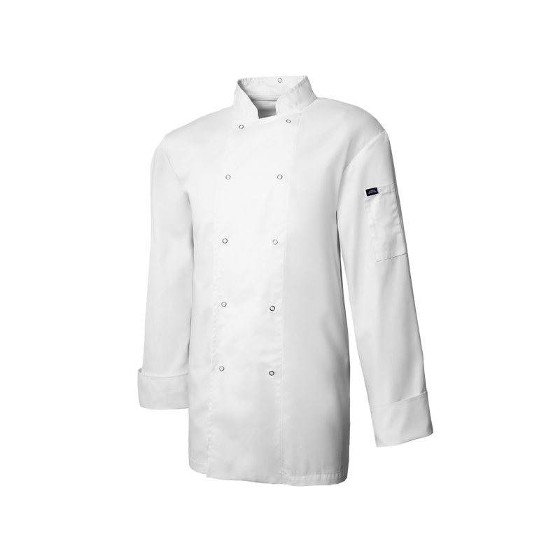 White chef's coat on a white background