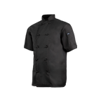 Black chef's jacket on a white background