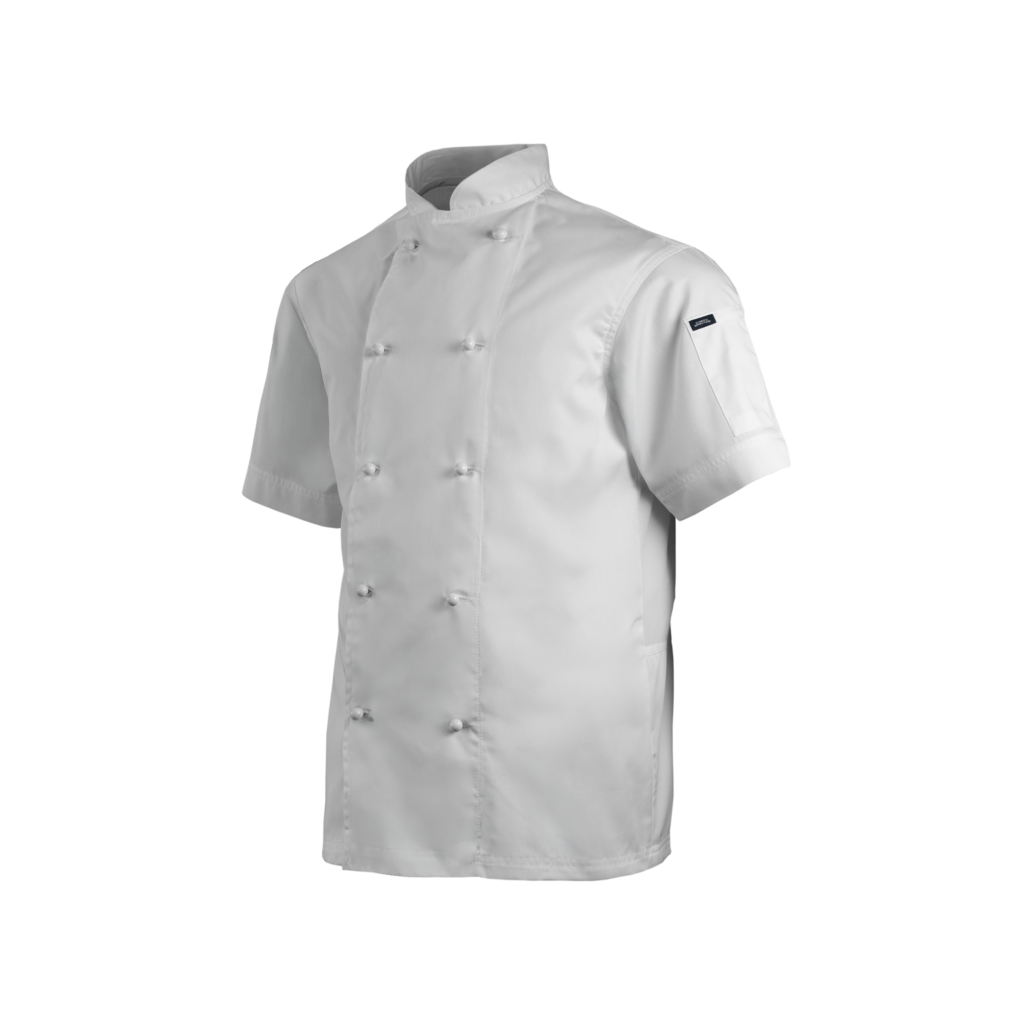 White chef's jacket on a white background