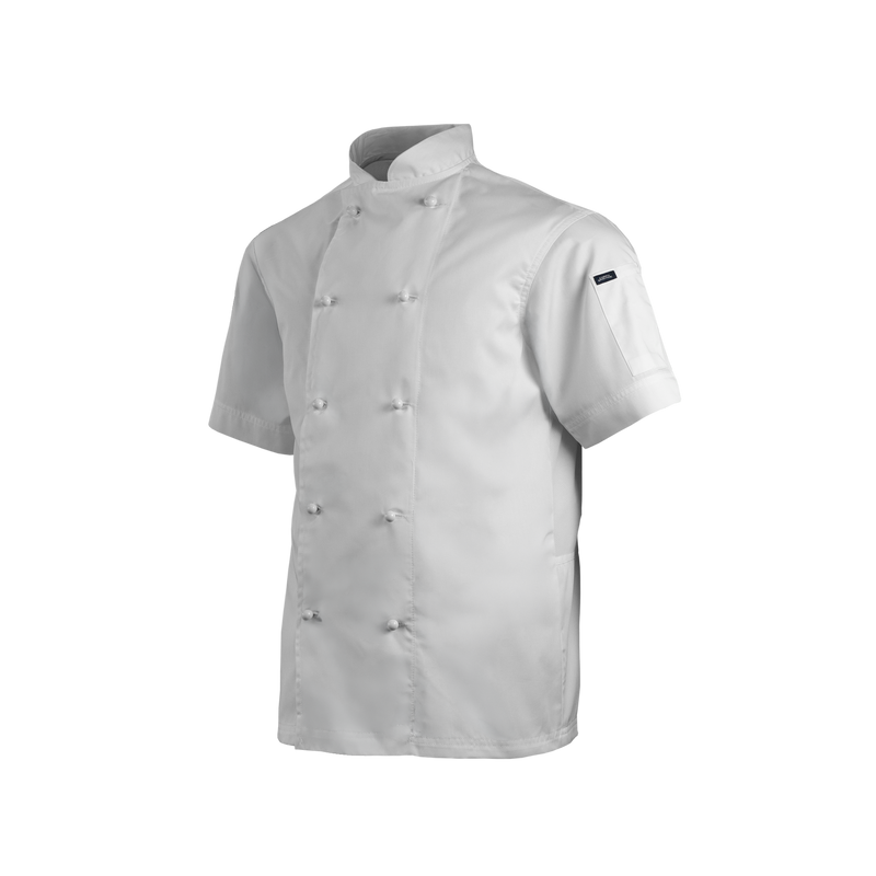 White chef's jacket on a white background