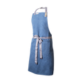 Blue apron with a white background