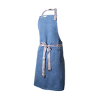Blue apron with a white background
