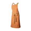 Brown apron with a yellow tie